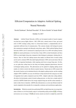 Efficient Computation in Adaptive Artificial Spiking Neural Networks