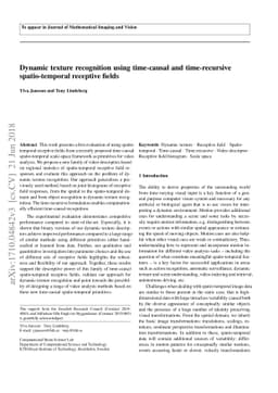 Dynamic texture recognition using time-causal and time-recursive
  spatio-temporal receptive fields