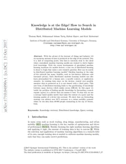 Knowledge is at the Edge! How to Search in Distributed Machine Learning
  Models