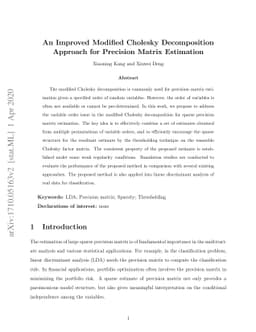 An Improved Modified Cholesky Decomposition Method for Precision Matrix
  Estimation