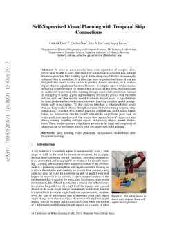 Self-Supervised Visual Planning with Temporal Skip Connections