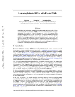 Learning Infinite RBMs with Frank-Wolfe