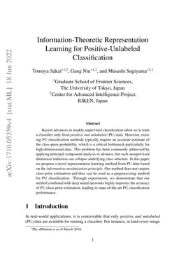 Information-Theoretic Representation Learning for Positive-Unlabeled
  Classification