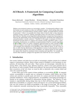 ACCBench: A Framework for Comparing Causality Algorithms