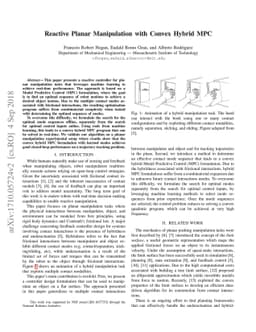 Reactive Planar Manipulation with Convex Hybrid MPC