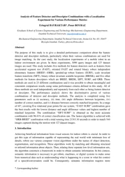 Analysis of feature detector and descriptor combinations with a
  localization experiment for various performance metrics