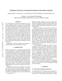 Towards CT-quality Ultrasound Imaging using Deep Learning