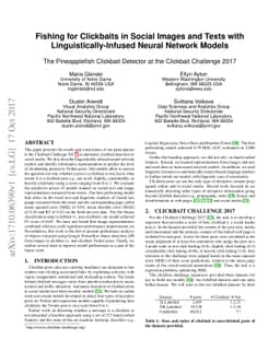 Fishing for Clickbaits in Social Images and Texts with
  Linguistically-Infused Neural Network Models