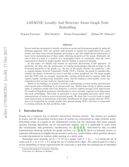 LASAGNE: Locality And Structure Aware Graph Node Embedding