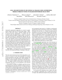 Cell Segmentation in 3D Confocal Images using Supervoxel Merge-Forests
  with CNN-based Hypothesis Selection