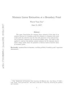Minimax Linear Estimation at a Boundary Point