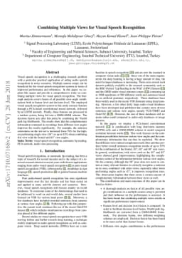 Combining Multiple Views for Visual Speech Recognition
