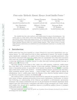 First-order Methods Almost Always Avoid Saddle Points