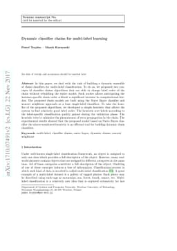 Dynamic classifier chains for multi-label learning