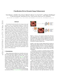 Classification Driven Dynamic Image Enhancement
