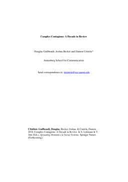 Complex Contagions: A Decade in Review