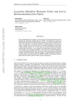 Learning Discrete Weights Using the Local Reparameterization Trick