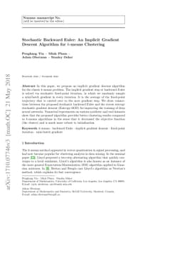 Stochastic Backward Euler: An Implicit Gradient Descent Algorithm for
  $k$-means Clustering