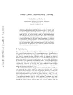 Safety-Aware Apprenticeship Learning