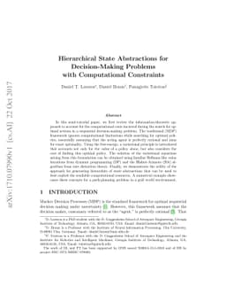 Hierarchical State Abstractions for Decision-Making Problems with
  Computational Constraints