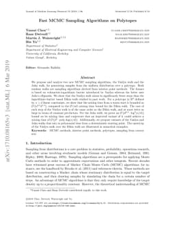 Fast MCMC sampling algorithms on polytopes