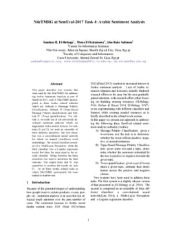 NileTMRG at SemEval-2017 Task 4: Arabic Sentiment Analysis