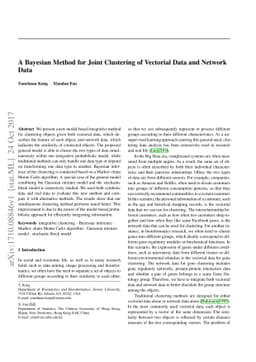 A Bayesian Method for Joint Clustering of Vectorial Data and Network
  Data