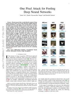 One pixel attack for fooling deep neural networks