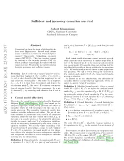 Sufficient and necessary causation are dual
