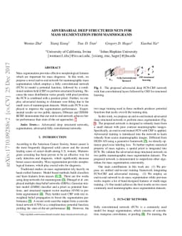Adversarial Deep Structured Nets for Mass Segmentation from Mammograms