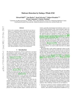 Malware Detection by Eating a Whole EXE