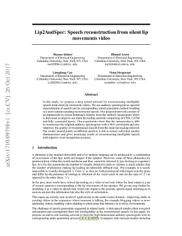 Lip2AudSpec: Speech reconstruction from silent lip movements video
