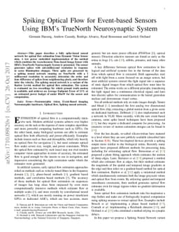 Spiking Optical Flow for Event-based Sensors Using IBM's TrueNorth
  Neurosynaptic System