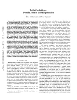 DoShiCo Challenge: Domain Shift in Control Prediction