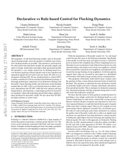Declarative vs Rule-based Control for Flocking Dynamics