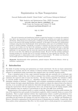 Regularization via Mass Transportation