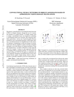 Convolutional neural networks on irregular domains based on approximate
  vertex-domain translations