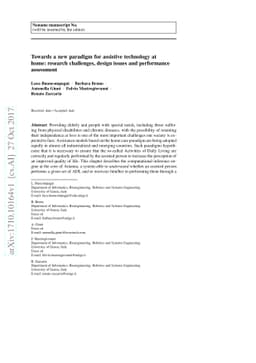 Towards a new paradigm for assistive technology at home: research
  challenges, design issues and performance assessment