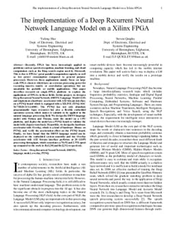 The implementation of a Deep Recurrent Neural Network Language Model on
  a Xilinx FPGA