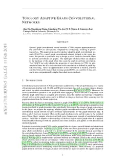 Topology Adaptive Graph Convolutional Networks