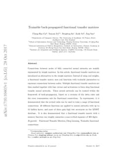 Trainable back-propagated functional transfer matrices