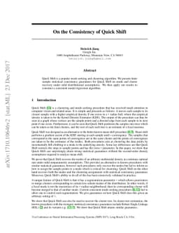 On the Consistency of Quick Shift
