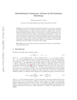 Distributional Consistency of Lasso by Perturbation Bootstrap