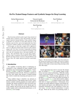 On Pre-Trained Image Features and Synthetic Images for Deep Learning