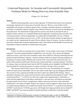 Contextual Regression: An Accurate and Conveniently Interpretable
  Nonlinear Model for Mining Discovery from Scientific Data