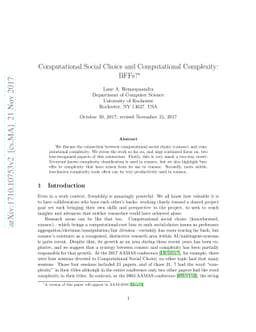 Computational Social Choice and Computational Complexity: BFFs?
