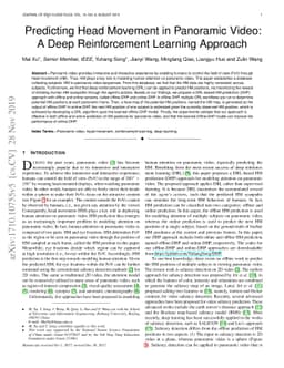 Predicting Head Movement in Panoramic Video: A Deep Reinforcement
  Learning Approach