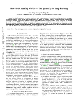 How deep learning works --The geometry of deep learning