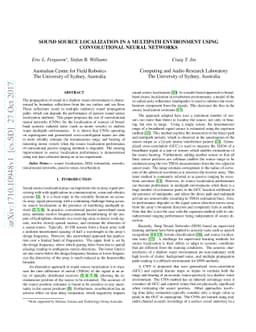 Sound Source Localization in a Multipath Environment Using Convolutional
  Neural Networks
