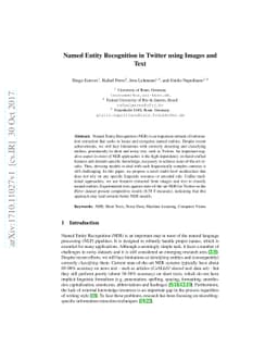 Named Entity Recognition in Twitter using Images and Text
